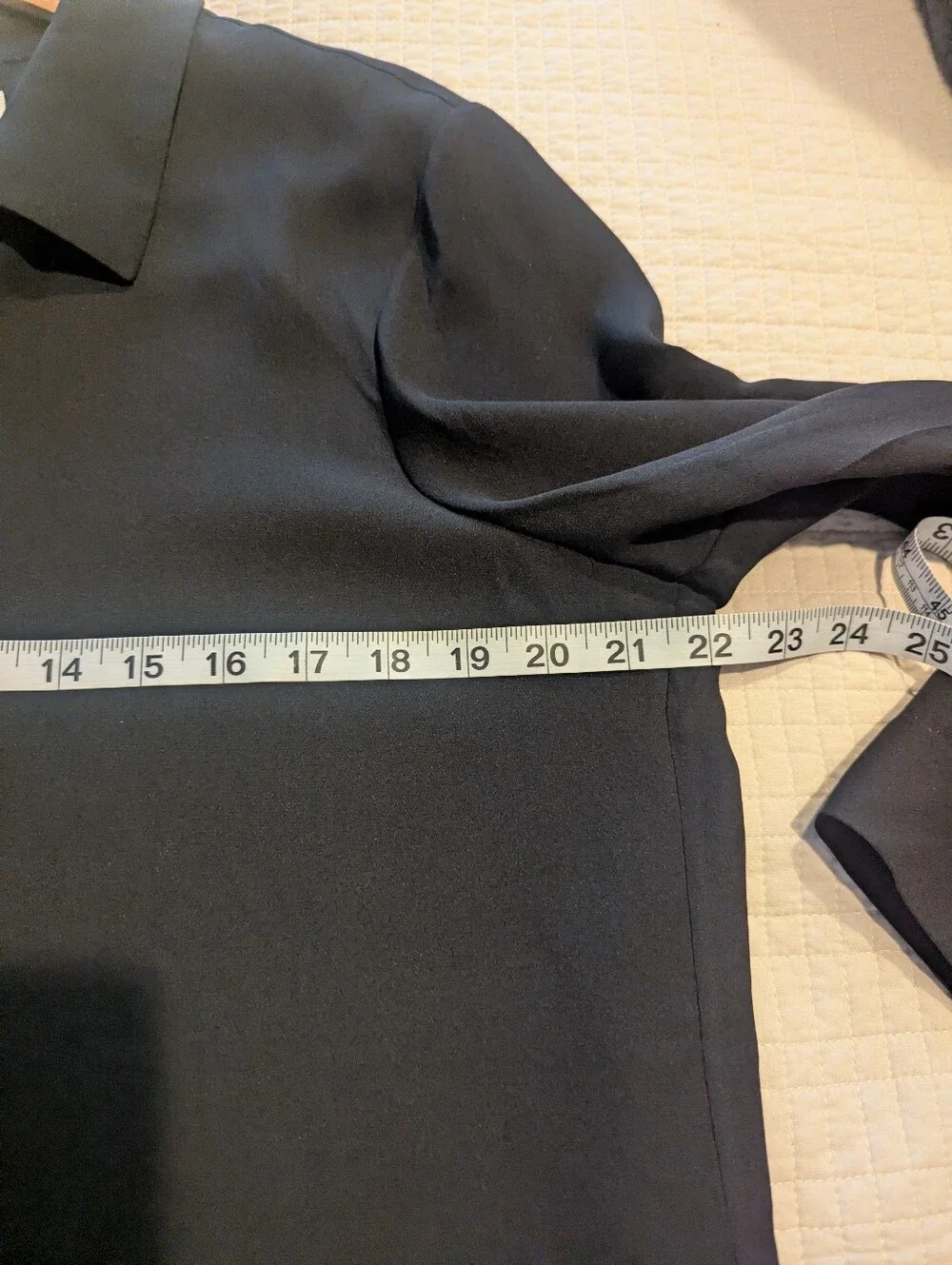 LAFAYETTE 148 Scottie Black Silk Button-Front Collared Blouse Large - Picture 6 of 7
